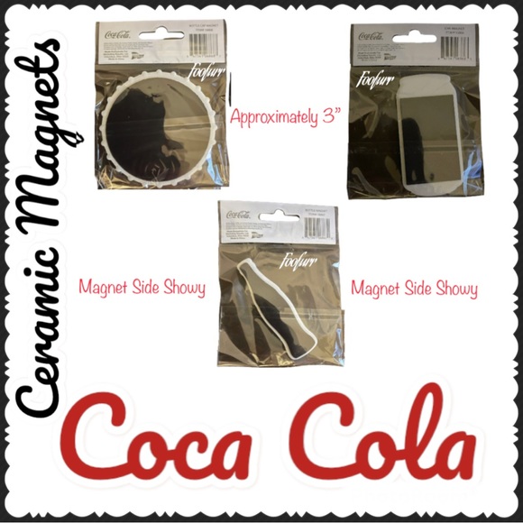 COCA COLA CERAMIC MAGNET SET OF 3 - Picture 2 of 11